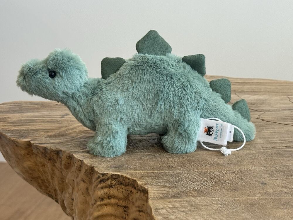 Jellycat Fossilly Stegosaurus Mini Plush Stuffed Animal Green Retired Dinosaur